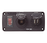 Image of Blue Sea Systems Water Resistant USB Accessory Panel - 15A Circuit Breaker, 12V Socket, 2.1A Dual USB Charger