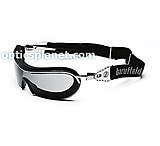 Image of Body Specs Baruffaldi Mask Goggles/Sunglasses with Stainless Steel Metal frame, Grey and Cobalt Blue Lens