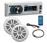 Image of Boss Audio Marine Single Din Media Receiver with Bluetooth and Pair of 6.5in Speakers, Antenna and Aux