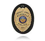 Image of Boston Leather Badge Holder Swiveloval Velcro