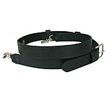 Image of Boston Leather Black full grain leather no line radio strap with reflective trim