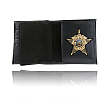 Image of Boston Leather Book Style Card Slots Badge Wallet