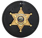 Image of Boston Leather Small Round Clip-on Badge Hold