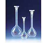 Image of BrandTech Volumetric Flasks with [SJ] Stoppers, Class A and Class B, BrandTech V671941 Class B Flasks, Polypropylene, Pack of 6