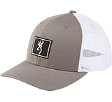 Image of Browning Bg Cap Border 110 Mesh Snapbck Gray/white Square Patch Osfm