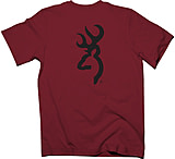 Image of Browning Bg Men's T-shirt W/buck Mark Logo Small Garnet Red/black&lt;
