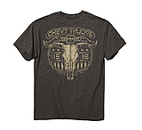 Image of Buck Wear T-shirt "chevy Steer Skull S-sleeve Charcoal Ht Med