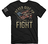 Image of Buck Wear T-shirt "never Give Up" S-sleeve Black Medium