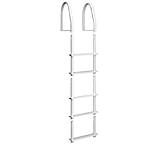 Image of Dock Edge Fixed 5 Step Ladder Bight White Galvalume