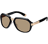 Image of Dsquared DQ0007 Sunglasses Shiny Black / Rose Gold Nose Frame Brown Lens