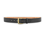 Image of DutyMan 1-1/2inch Basketweave Black Leather Garrison Belt With Gold Buckle DTY-1521-54-9022