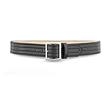 Image of DutyMan 1-3/4inch Hi-gloss Leather 4 Row Stitch Garrison Belt W/ Solid Brass/nickel DTY-4631-42-9061