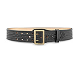 Image of DutyMan 2-1/4inch Basketweave Leather Sam Brown 2 Row Stitch Duty Belt With Solid Brass Gold Buckle DTY-1021-44-9072