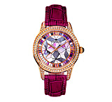 Image of Empress Augusta Automatic Mosaic Mother-of-Pearl Leather-Band Watch