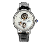 Image of Empress Tatiana Automatic Semi-Skeleton Leather-Band Watch