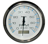 Image of Faria Beede Instruments Chesapeake White SS 4" Tachometer w/Hourmeter
