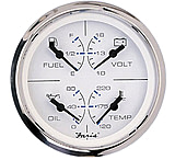 Image of Faria Beede Instruments Chesapeake SS White 4" Multifunction 4-in-1 Combination Gauge w/Fuel, Oil, Water &amp; Volts