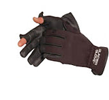 Image of Glacier Glove Windproof Fleece 1/2 Finger w/Poly Palm gla002xlblk