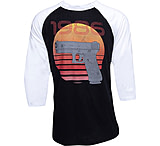 Image of Glock AP95632 Retro 1986 Medium 3/4 Sleeve T-Shirt Black/White Cotton/Polyester
