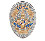 Image of HERO'S PRIDE Lapd Captain Badge Patch 2 11/16''x3 5/8'' - Pair