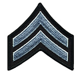 Image of HERO'S PRIDE Medium 3in Gray/black Corporal Chevrons W/ Merrowed Border