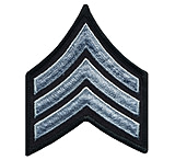 Image of HERO'S PRIDE Medium 3in Gray/black Sergeant Chevrons W/ Merrowed Border