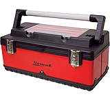 Image of Homak 22.5in Red Metal/Black Plastic Hand Carry Tool Box w/ Aluminum Handle