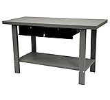 Image of Homak 59in Industrial Gray Workbench w/ 2 Drawers