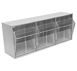 Image of Homak Pull Down Bin Storage System w/ 3 Bins, Gray