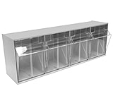 Image of Homak Pull Down Bin Storage System w/ 4 Bins, Gray