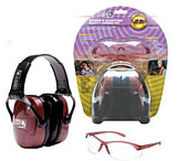 Image of Howard Leight Woman's Shooting Combo Kit - dusty rose earmuff, clear shooting glasses, R-01727