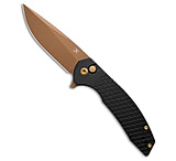 Image of Kansept Knives Accipiter Button Lock Knife Black Fish Scale Al 3.5 Rose Gold 5F78048C
