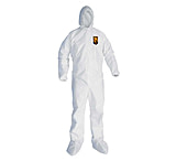 Image of Kimberly Clark KLEENGUARD A20 Breathable Particle Protection Coveralls w/Attached Hood &amp; Boots, Zippered Front, Elastic Back, Wrists, &amp; Ankles, Case of 24