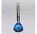 Image of Kimble/Kontes KIMAX Brand Volumetric Flasks with [ST] Glass Stopper, Red Stripe, Class A 28013 2000, Pack