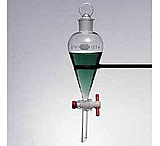 Image of Kimble/Kontes KIMAX Separatory Funnels, Squibb, Pear-Shaped, Kimble Chase 29048F 2000 With [ST] Ground Glass Stopper And Ptfe Stopcock