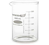 Image of Kimble/Kontes Heavy-Duty Low-Form Beakers with Double-Capacity Scale, Borosilicate Glass VW14005 600, Pack of 6