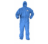 Image of KLEENGUARD Case of 24 A60 Bloodborne Pathogen and Chemical Splash Protection Denim Blue Coveralls, Kimberly-Clark Professional