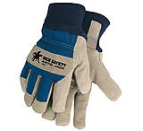 Image of MCR Safety Artic Jack Split Pigskin Insulated Leather Palm Work Gloves, Fabric Back with Knit Wrist, Thermosock Lined