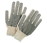 Image of MCR Safety Cotton String Knit Work Gloves, 7 Gauge Regular Weight String Knit, Natural 60% Cotton 40% Polyester Fabric, PVC Dotted One Both Sides