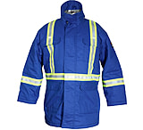Image of MCR Safety Flame Resistant Extreme Climate Insulated Parka with Silver FR Reflective Stripes Trimmed with Lime