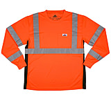 Image of MCR Safety Hi Vis Safety Work T-Shirts, Soft Poly Birdseye Mesh, Long Sleeve and Tagless Design, ANSI 107 Type R Class 3