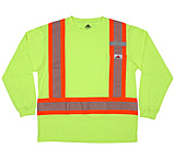 Image of MCR Safety Hi Vis Safety Work T-Shirts, Soft Poly Jersey Knit, Long Sleeve and Tagless Design, ANSI 107 Type O Class 1, Fluorescent Lime