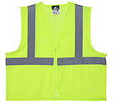 Image of MCR Safety Hi Vis Reflective Safety Vest, ANSI Type R Class 2, Mesh with 2in Silver Stripes, Zipper Front Closure