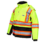 Image of MCR Safety Vortex Hi-Vis Rainwear Winter Jacket with Detachable Hood and Zip Out Fleece Liner, Double Insulated Rip Stop Poly/PU, ANSI 107 Class 3 and CSA Z96 Class 2 Level 2