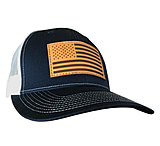 Image of Outdoor Cap Trucker Hat w/USA Flag Leather Patch