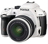Image of Pentax K-50 DSLR Camera with 18-55mm f-3.5-5.6 and 50-200mm f-4-5.6 Lenses, Black