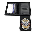 Image of Perfect Fit Dress Leather Double ID Case w/ Badge Flap
