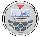 Image of Planet Audio Round Marine Radio - 3.5in Diameter Bluetooth Rear Aux Input AM/FM Rear Charging USB