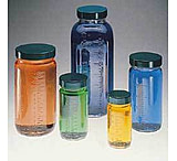 Image of Qorpak Bottle Beakers, Medium Rounds, Wide Mouth, Qorpak 7783C With PE-Lined Black Phenolic Cap, Case of 24