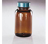 Image of Qorpak Packers, Amber, Wide Mouth, Qorpak 7930 With Fluoropolymer Resin-Lined Green Thermoset Cap, Case of 24